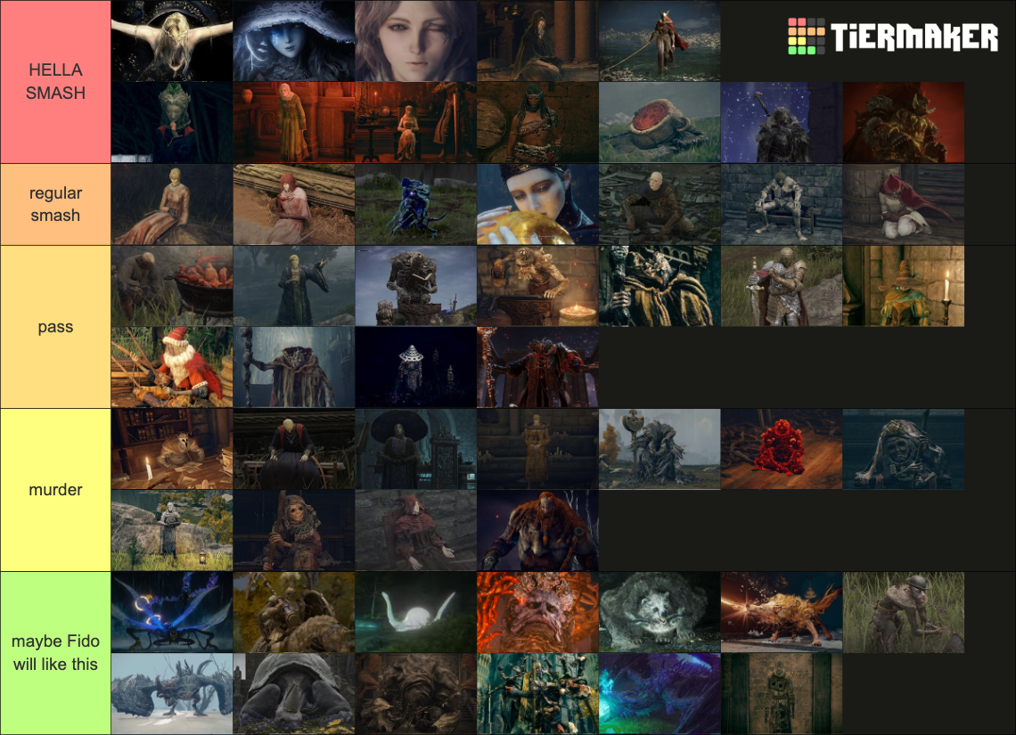 Elden Ring Smash or Pass tier list